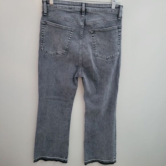 31 RAG & BONE CASEY HIGH RISE ANKLE FLARE HARLEY RAW EDGE HEM GRAY JEANS - Picture 9 of 10